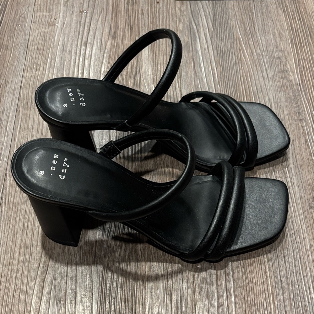 a new day Black Strappy Heels - Picture 2 of 4